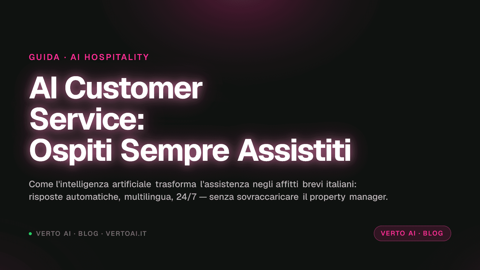 Dashboard AI customer service su WhatsApp per property manager