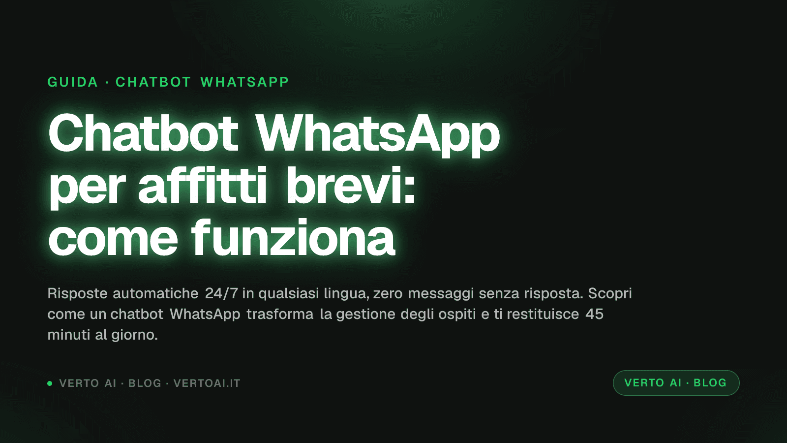 Schermata chatbot WhatsApp che risponde automaticamente a un ospite in affitto breve