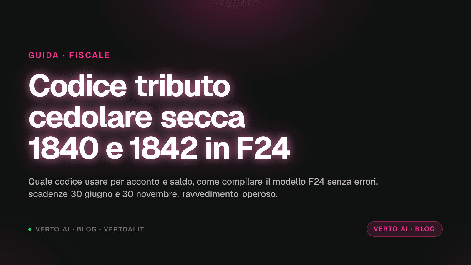 Codice tributo cedolare secca 1840 1842 modello F24 affitti brevi