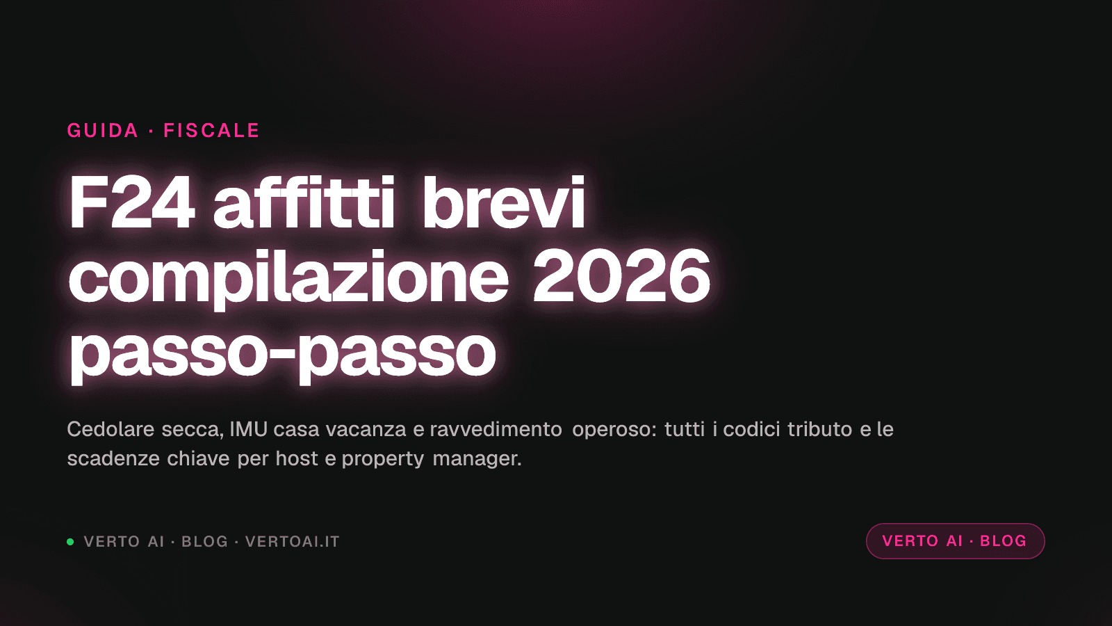 Modello F24 affitti brevi 2026 con codici tributo cedolare secca e IMU