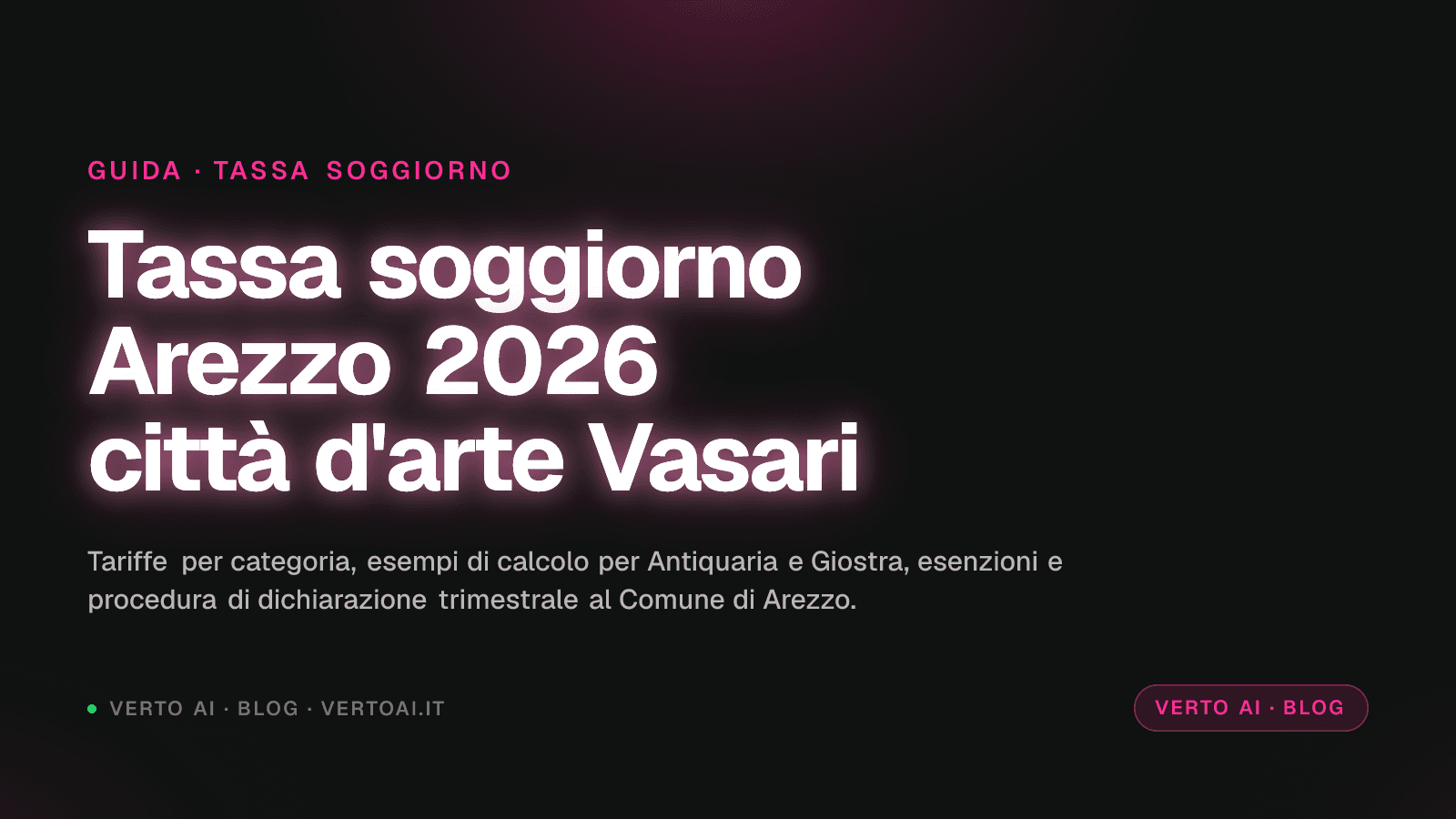Tassa di soggiorno Arezzo 2026 tariffe Piero della Francesca