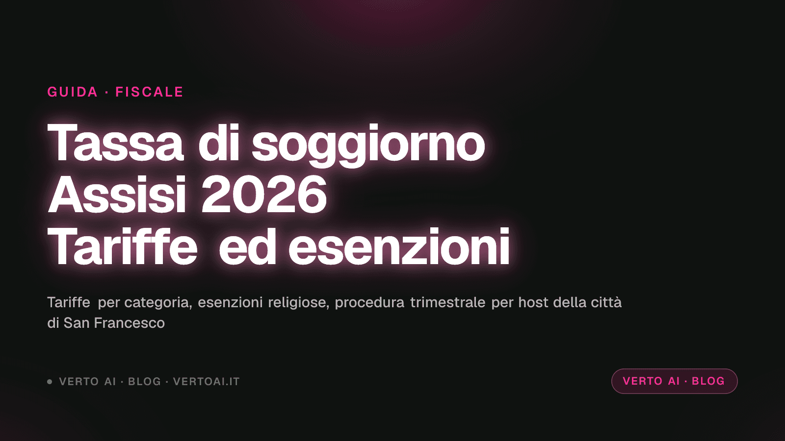 Tassa di soggiorno Assisi 2026 tariffe pellegrini case religiose host