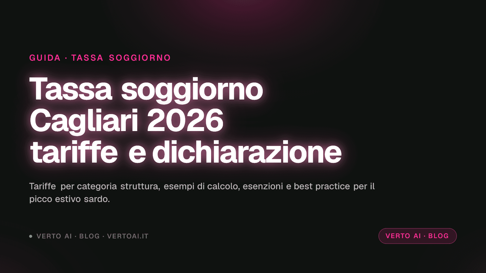 Tassa di soggiorno Cagliari 2026 tariffe e calcolo