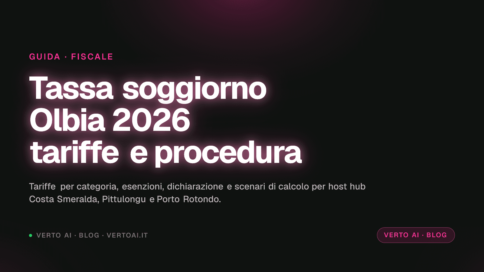 Tassa di soggiorno Olbia 2026 tariffe ufficiali e procedura host Costa Smeralda