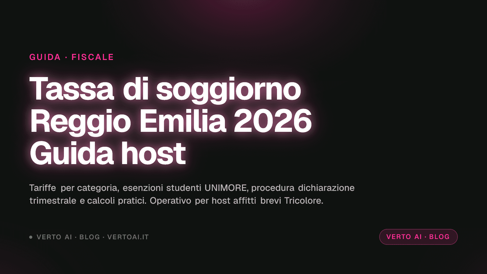 Tassa di soggiorno Reggio Emilia 2026 guida host affitti brevi
