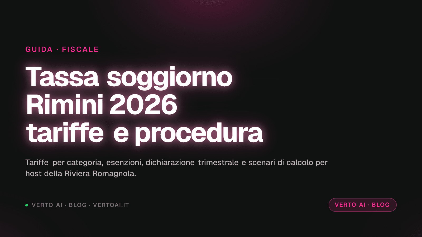 Tassa di soggiorno Rimini 2026 tariffe ufficiali e procedura host