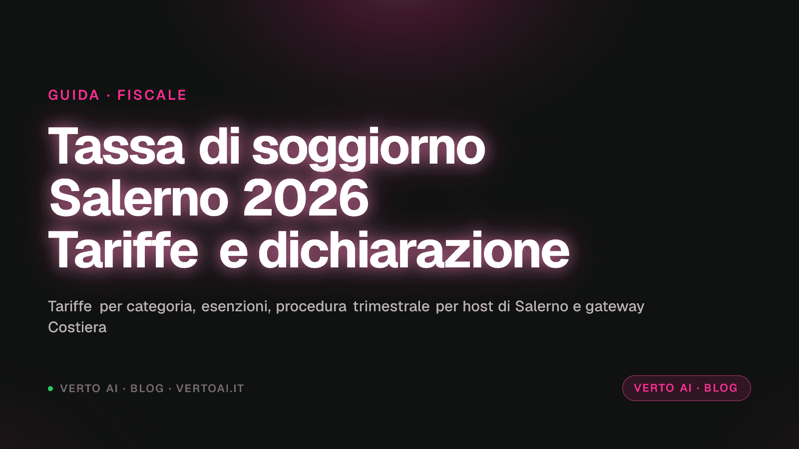 Tassa di soggiorno Salerno 2026 tariffe case vacanza Costiera Amalfitana