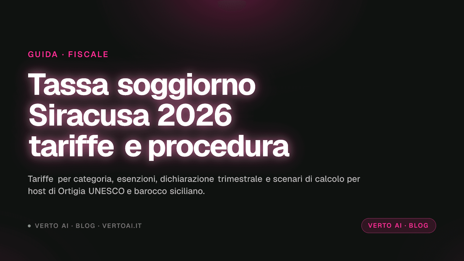 Tassa di soggiorno Siracusa 2026 tariffe ufficiali e procedura host