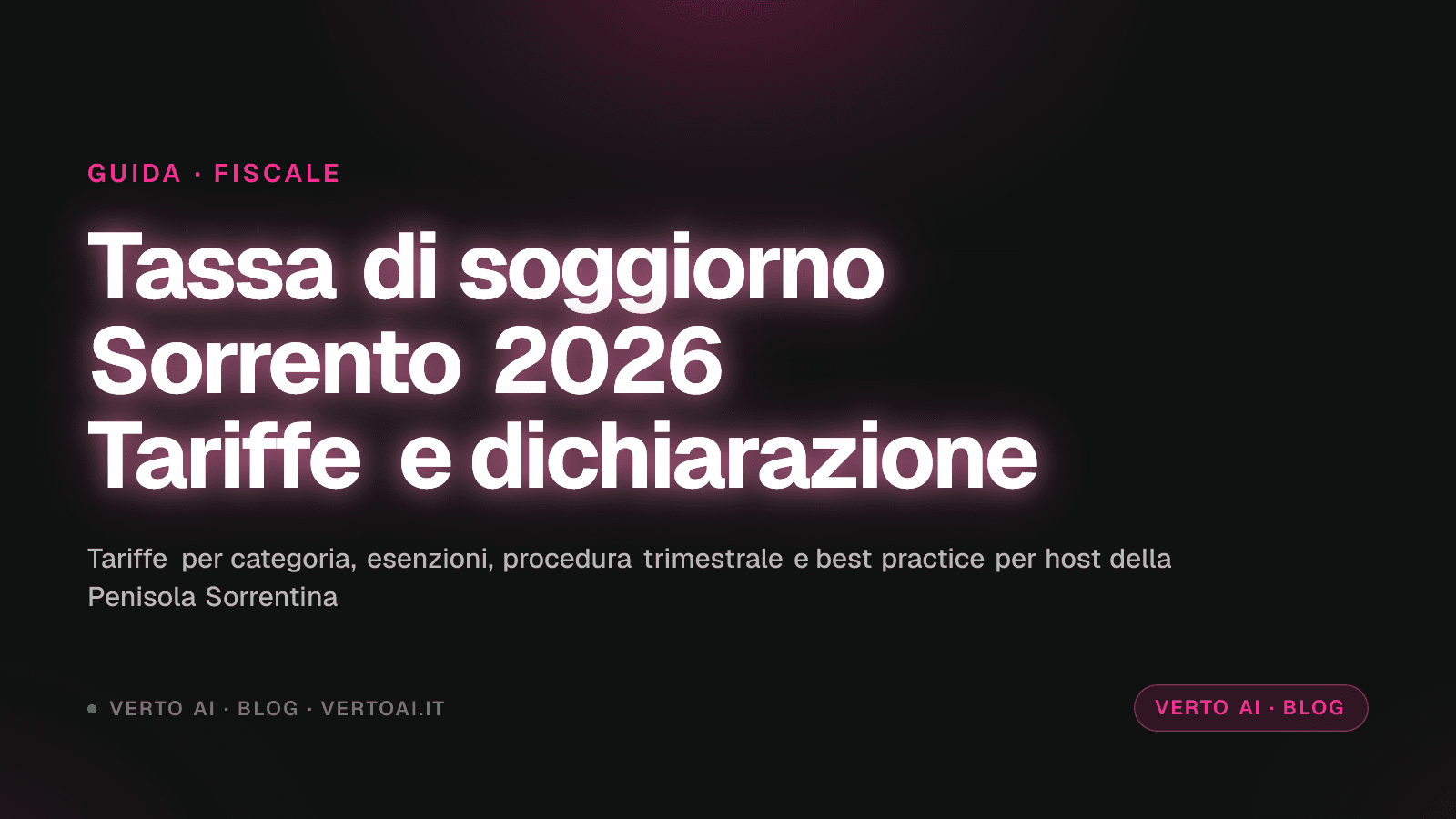 Tassa di soggiorno Sorrento 2026 tariffe casa vacanza host
