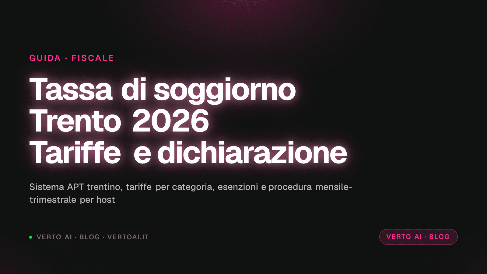 Tassa di soggiorno Trento 2026 tariffe case vacanza host APT