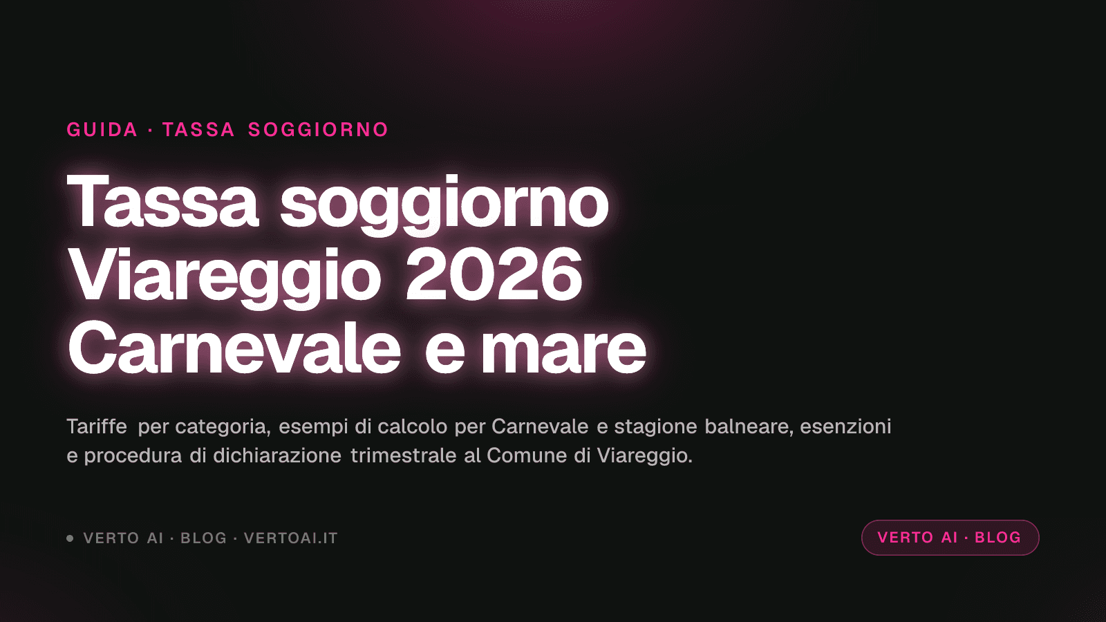 Tassa di soggiorno Viareggio 2026 tariffe e calcolo